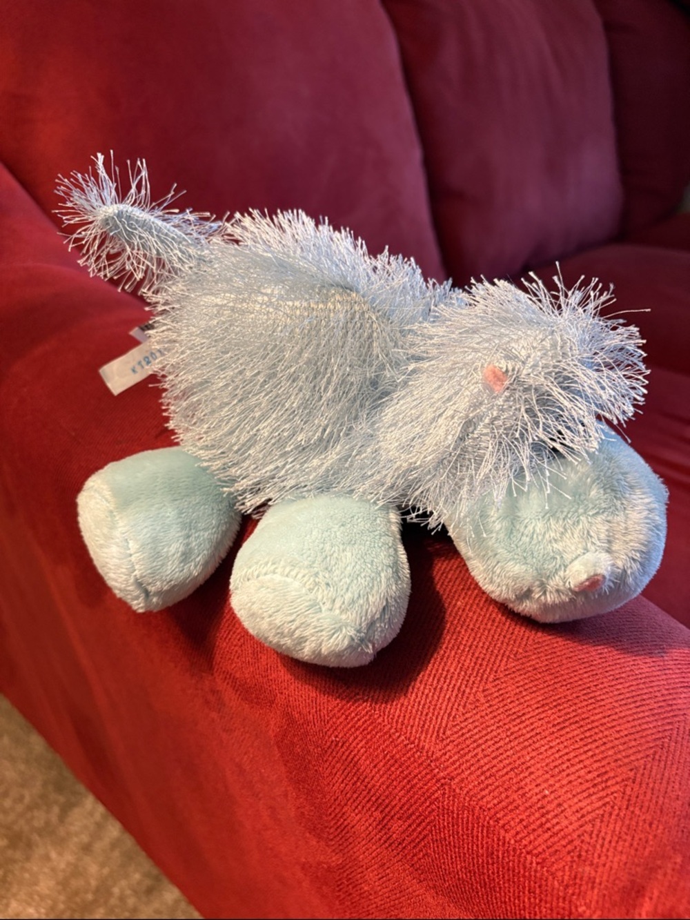 GANZ Shimmery Pale Blue Fringe Plush Hippo